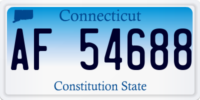 CT license plate AF54688