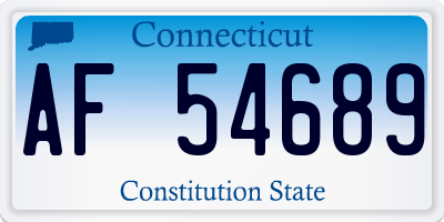 CT license plate AF54689