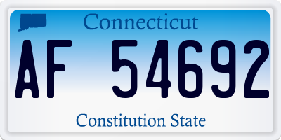 CT license plate AF54692
