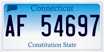 CT license plate AF54697