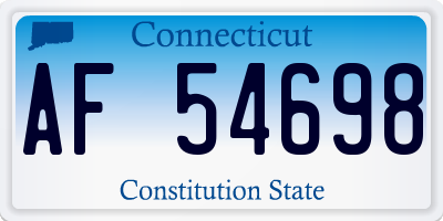 CT license plate AF54698