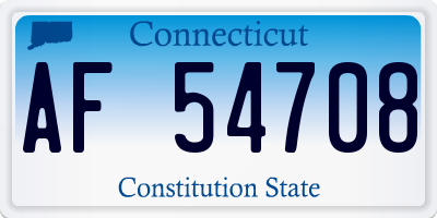 CT license plate AF54708