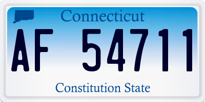 CT license plate AF54711