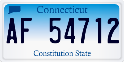 CT license plate AF54712