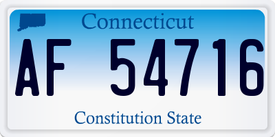 CT license plate AF54716