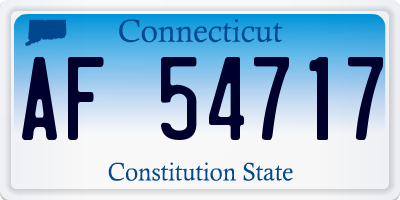 CT license plate AF54717