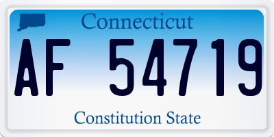 CT license plate AF54719