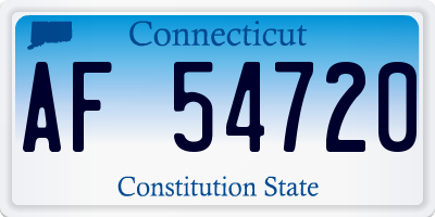 CT license plate AF54720