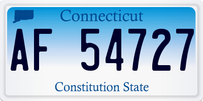 CT license plate AF54727
