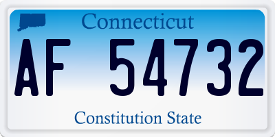 CT license plate AF54732