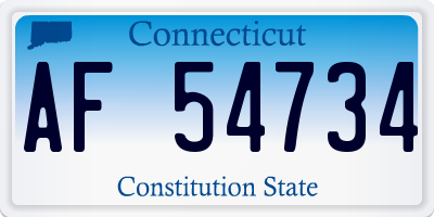 CT license plate AF54734