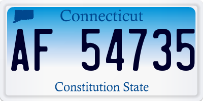 CT license plate AF54735
