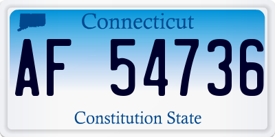 CT license plate AF54736