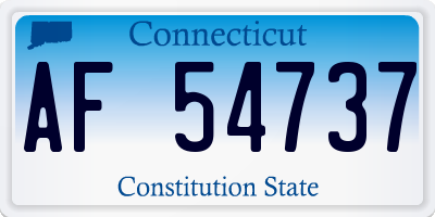 CT license plate AF54737