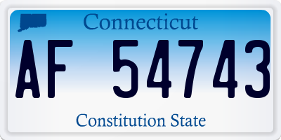 CT license plate AF54743