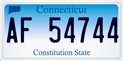 CT license plate AF54744