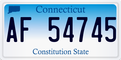CT license plate AF54745