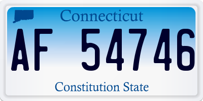 CT license plate AF54746