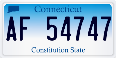 CT license plate AF54747