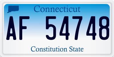 CT license plate AF54748