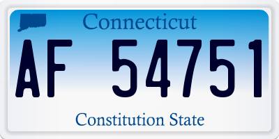 CT license plate AF54751
