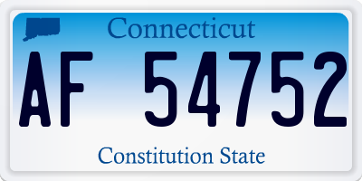 CT license plate AF54752