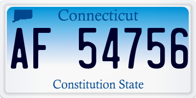 CT license plate AF54756