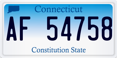 CT license plate AF54758