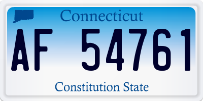 CT license plate AF54761