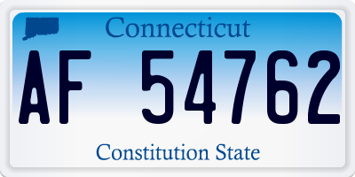 CT license plate AF54762