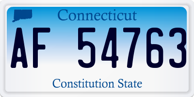 CT license plate AF54763