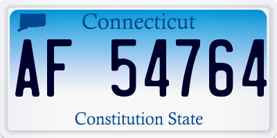 CT license plate AF54764