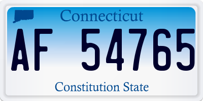 CT license plate AF54765