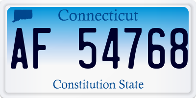 CT license plate AF54768