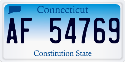 CT license plate AF54769