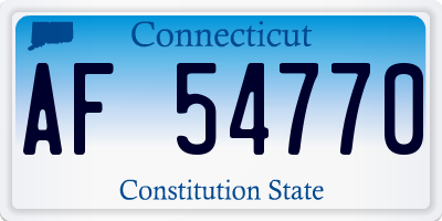 CT license plate AF54770