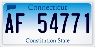 CT license plate AF54771