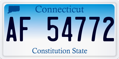 CT license plate AF54772