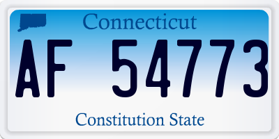 CT license plate AF54773