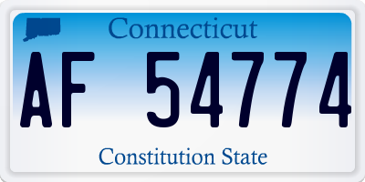 CT license plate AF54774