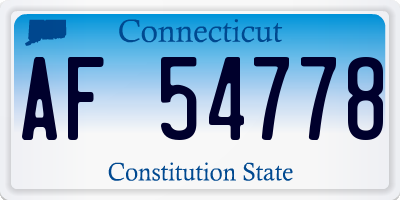 CT license plate AF54778