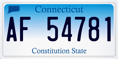 CT license plate AF54781