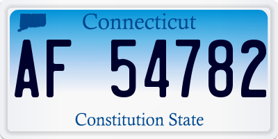 CT license plate AF54782