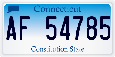CT license plate AF54785
