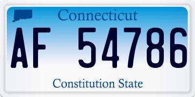 CT license plate AF54786