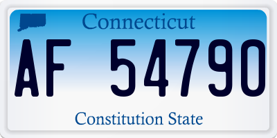 CT license plate AF54790