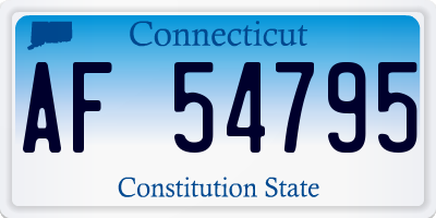 CT license plate AF54795