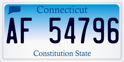 CT license plate AF54796