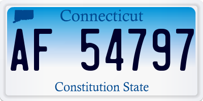 CT license plate AF54797