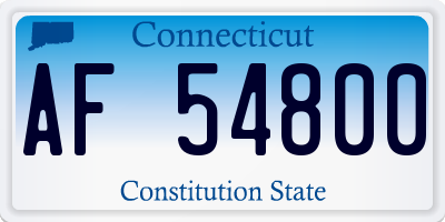 CT license plate AF54800